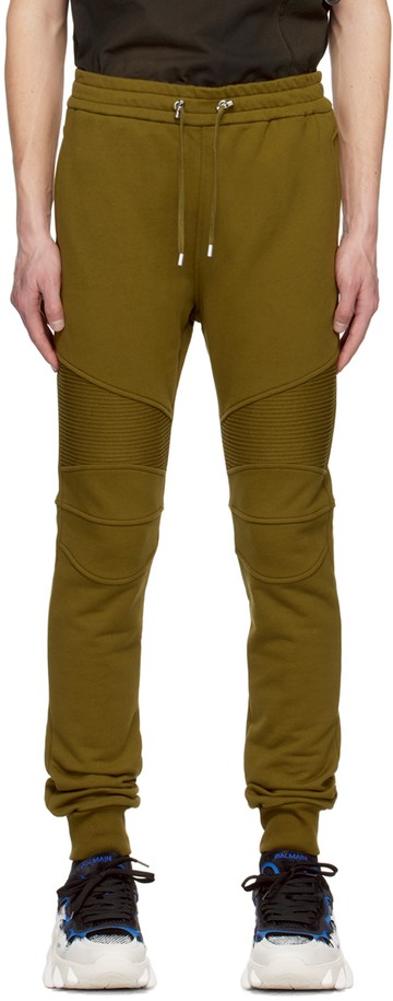 Balmain 卡其色拼接运动裤