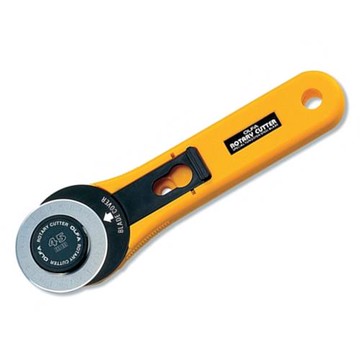 日本製造OLFA滾輪式切割拼布刀圓形刀圓刃刀圓盤刀切割刀RTY-2/G旋轉切刀45mm滾輪刀(左右手皆適用)