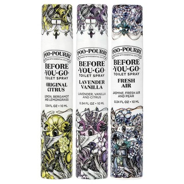 Poo-Pourri, Before-You-Go® 如廁除臭噴霧，超值組合，3 瓶裝，每瓶 0.34 液體盎司（10 毫升）