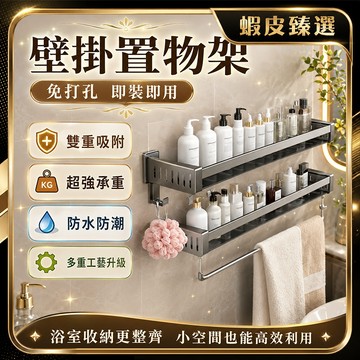 🏆 蝦皮隔日到🏆 現貨免運 浴室置物架 磁吸無恆置物架 免打孔置物架 吸盤置物架 鏤空不積水 浴室收納架 居家收納