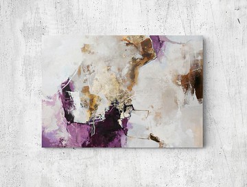 紫色抽象畫 | 紫色抽象牆面藝術 | 粉紅雪崩 3