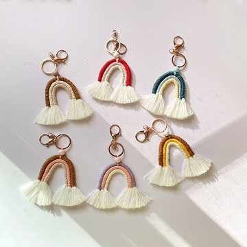 Macrame 彩虹鑰匙圈掛飾【Macrame rainbow keychain】新款