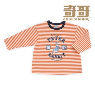 奇哥 比得兔 男童裝 運動比得條紋圓領T恤/上衣 (6-24個月)