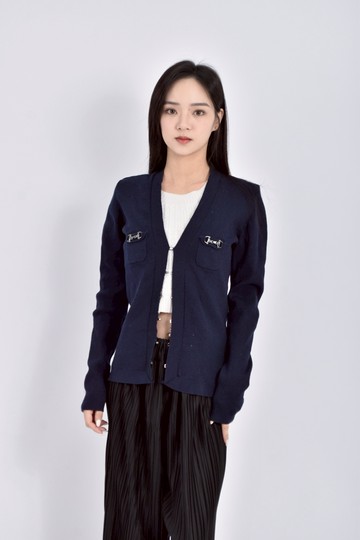 (S) nara camicie質感羊毛長袖藍色外套