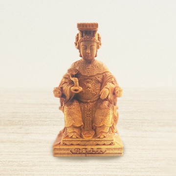 【擺件】黃楊木 天上聖母 媽祖 擺件 藝品