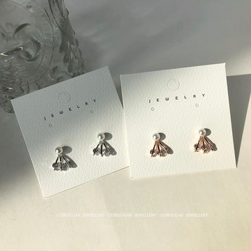 俏皮可愛 通體925純銀鋯石耳釘精致鑲鉆少女韓國甜美可愛元氣耳環1入