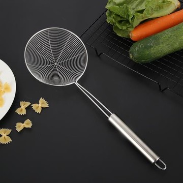 304油格食品級漏勺撈勺撈餃子面油炸丸子小魚網漏油鼓勺笊籬過濾