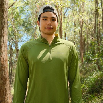 Wi 環保機能速乾拉鍊長袖 男款 森林橄欖