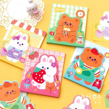 悠然假日動物雙層便條本(64張入) O0020