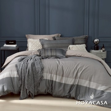 HOYACASA 60支銀纖維抗菌天絲兩用被床包組｜幻動摩卡｜(雙人/加大/特大)