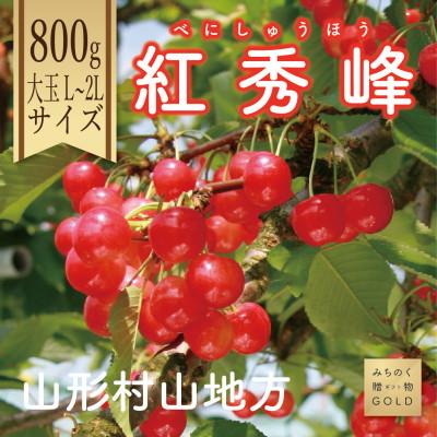 ふるさと納税 山形県 〜山形名産地より〜さくらんぼ紅秀峰　800g　L〜2L　大ぶりしっかりとした食感