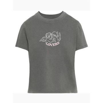 【Sunday Best】 小天使棉質寬松百搭柔軟美式復古短袖圓領T恤女