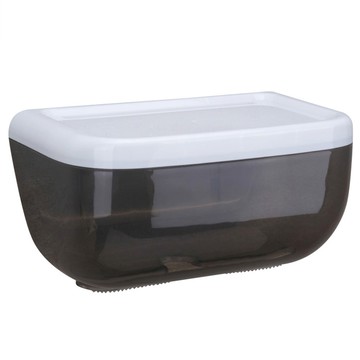 FANCY LIFE 壁掛式紙巾盒 優質PP  23 x 13.5 x 12.5cm  透明黑  1個