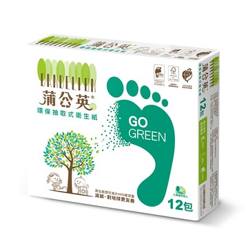 蒲公英環保抽取衛生紙100PCx12包x6袋