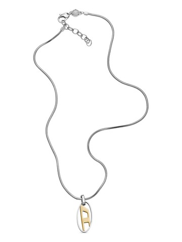 Diesel - Dx1421 logo-pendant necklace - unisex - stainless steel - One Size - Silver