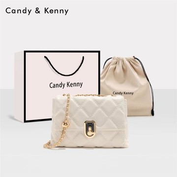 (免運)官網Candy&Kenny菱格鏈條包包女2025新款小眾高級質感單肩斜挎包
