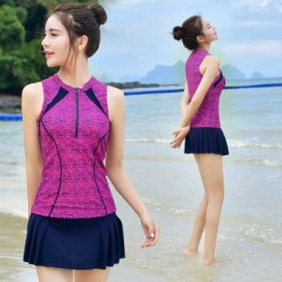 レディース フィットネス 水着 大きいサイズ 半袖 体型カバー スポーツ 水着 競泳水着 2点セット 通販 Lineポイント最大get Lineショッピング