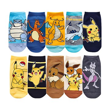 ONEDER 旺達棉品 寶可夢系列直版襪10雙 正版授權 兒童/幼童適用 皮卡丘設計  15~22cm  寶可夢系列直版襪