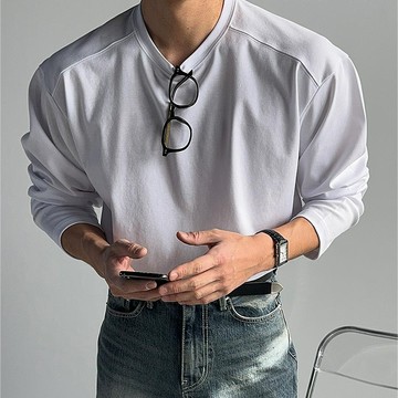 正韓2TYPE 日常高密度堅挺素色剪裁彈力T恤 2色 YUPPIE 預購商品 0303