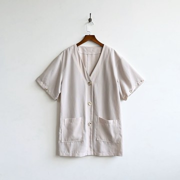 【蛋植物古著】霧氣湖畔短袖古著罩衫外套