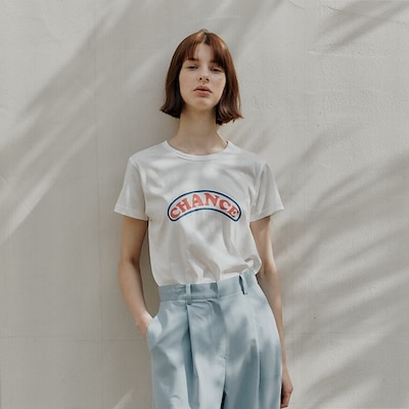 柔らかな質感の Chance Chance 韓国ブランド Tシャツ Tシャツ カットソー 半袖 袖なし