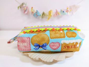 餅乾 蝴蝶麵包 胖胖包 化妝包 收納包 筆袋