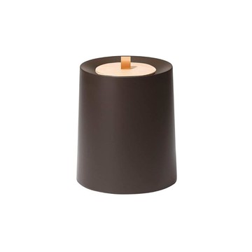 圓形家用垃圾桶-11.4L(附專用原木蓋)-多色可選 岩灰