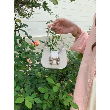 MoonDy 包包 手提包 口紅包 粉餅包 小物包 蝴蝶結包包 可愛包包 小朋友包包 銀色