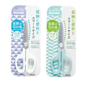 【PLUS 普樂士】SC-155RSF  透明不沾膠弧線剪刀 / 個