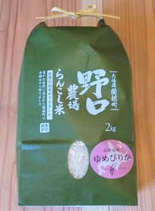 〈令和5年度新米〉らんこし米 (ゆめぴりか) 2kg (野口農場)