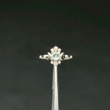 海水藍寶｜海藍寶 溝通順暢 天然晶礦 活圍 925純銀戒指 N15-61