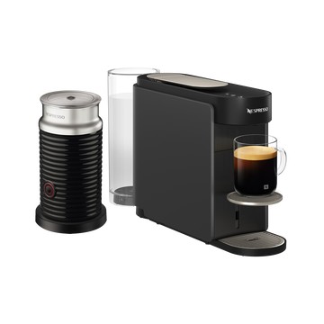 Nespresso Vertuo UP 膠囊咖啡機 (靜謐灰) & 黑色奶泡機組合