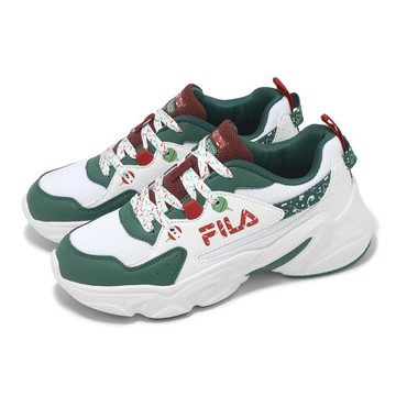 Fila 休閒鞋 Hidden Tape 9 女鞋 白 綠 紅 聖誕節 厚底 增高 老爹鞋 斐樂 5J929Y162
