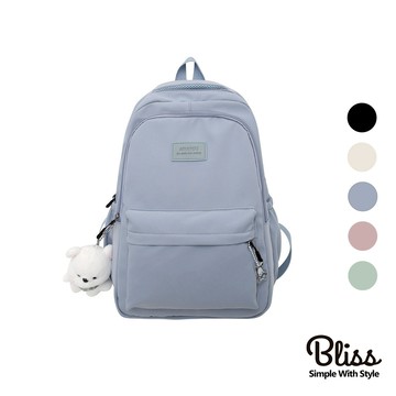 校園風純色AIYAYOU後背包 尼龍包 學生書包 後背包 雙肩包 書包 上課包 電腦包 5色可選 台灣現貨 免運 開發票