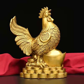 招財元寶雞純銅金錢元寶雞生肖雞公雞客廳裝飾辦公室店鋪開業禮品