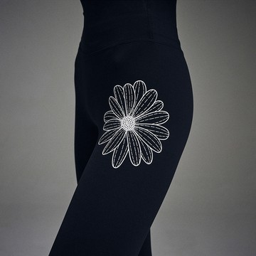 MARDI MERCREDI 高腰束身褲 黑色 經典小雛菊 白花 BEURRE ULTIMATE COMFORT FULL LEGGINGS THEFLOWER