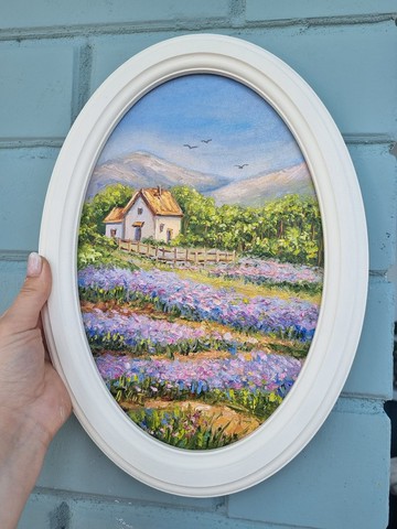 薰衣草風景原畫油畫花卉藝術品