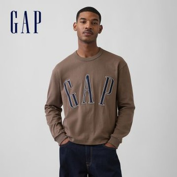 【GAP】寬版Gap Logo 短款T恤-烘烤杏仁(867538)