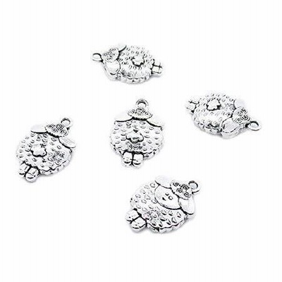 230 PCS Antique Silver Plated Jewelry Making Charms Supplies Crafting PR4N4O Sheep Goat Lamb［並行輸入品］