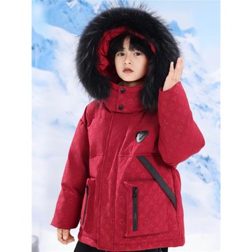 兒童沖鋒衣羽絨服男童2025新款冬裝青少年中學生大童毛領加厚外套