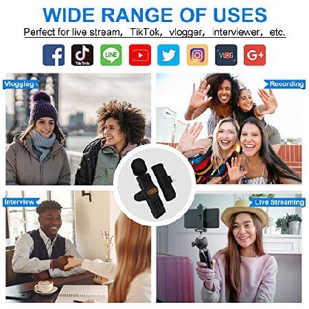 Wireless Lavalier Microphone for iPhone iPad, 2022 Upgraded Dsp Denoise, Plug Play Mini Lapel Clip Video Recording Mic, Voice Auto Sync, for Interview