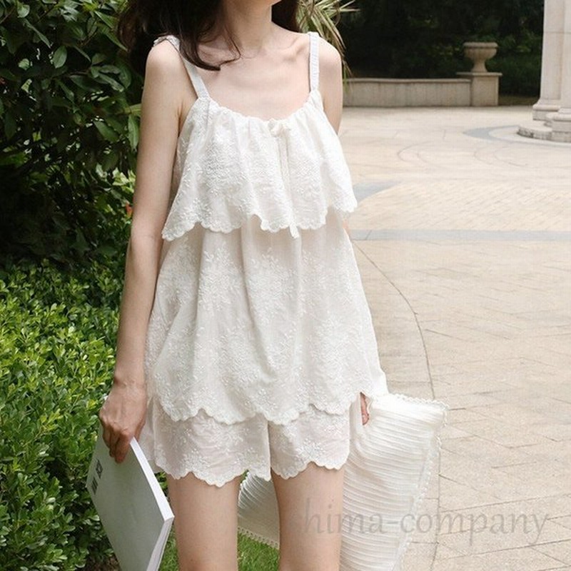 パジャマ レディース 春夏 キャミパジャマ ショットパンツ 綿 ルームウェア上下セット レース白 パジャマ 可愛い 部屋着 韓国風 寝巻き パジャマ 姫風 通販 Lineポイント最大0 5 Get Lineショッピング