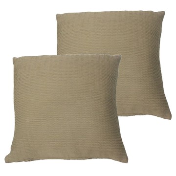 J&N 柔波彈性抱枕 2入組 45 x 45cm 卡其色 柔軟舒適 居家裝飾