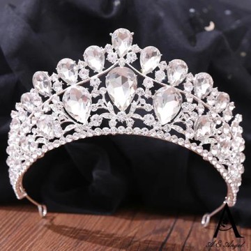 ANGEL 鵝蛋眼淚水晶鑽歐式婚禮新娘皇冠髮箍(8色可選)