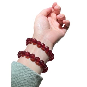 天然收藏級鴿血紅草莓晶星光草莓晶手鏈女招桃花正緣支持復檢