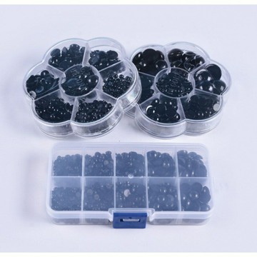 玩偶配件 兒童手工DIY材料戳戳樂螺絲全黑眼睛套裝平底