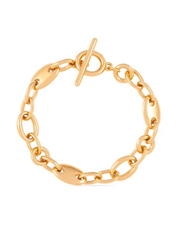 Monet Pre-Owned - 1980s cable-link toggle bracelet - women - Gold Plated Brass - One Size