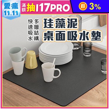 珪藻泥桌面吸水墊廚房瀝水墊 30x40cm/40x50cm