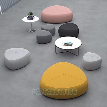 可開發票🚚廠家直銷 定制鹅卵石布艺沙发凳 创意办公休闲区接待幼儿园培训机构凳子 石墩子 公園椅 庭院椅 戶外休閒椅