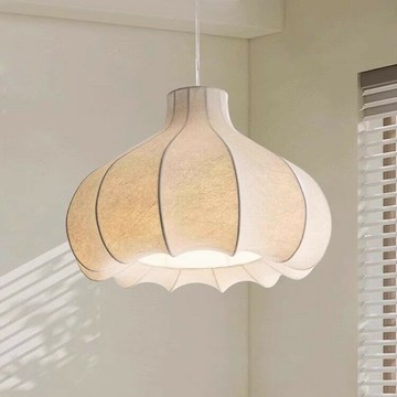 開公司票/免運 中古蠶絲洋蔥頭吊燈法式奶油風餐廳客廳燈侘寂風臥室書房藝術燈具 SFY/AL9/11 公司貨 快速出貨